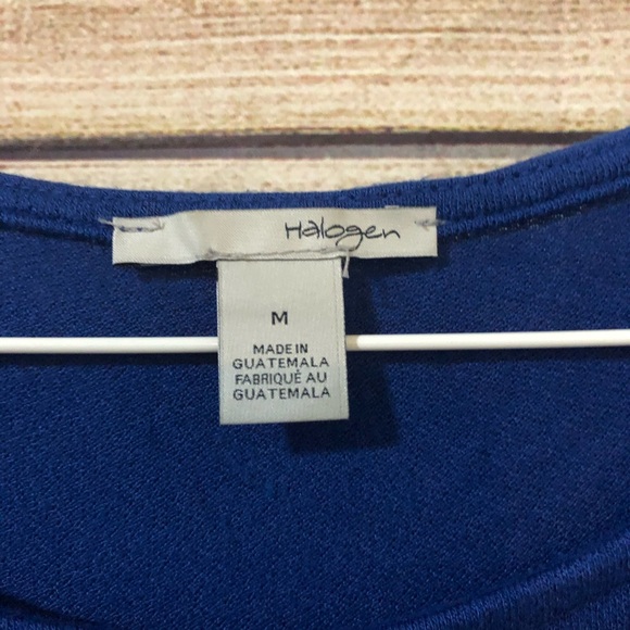 [Halogen] Knit Cold Shoulder Tee - Blue - Picture 3 of 5